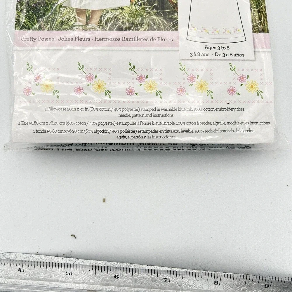 2015 Bucilla Pretty Posies 47694 Stamped‎ Girls Pillowcase Dress Kit Summer Sun